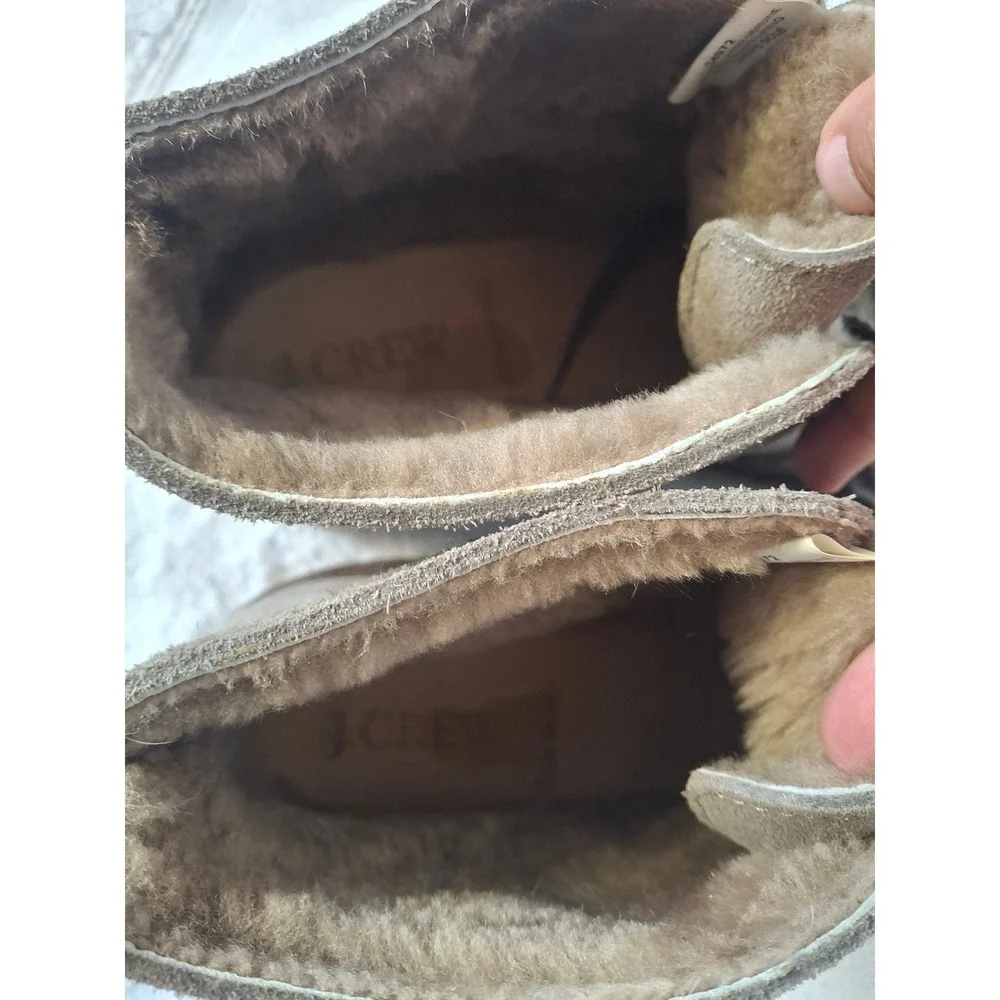 J.Crew MacAlister Suede Shearling Lined Desert Boots Made in Italy Brown Mens7.5
